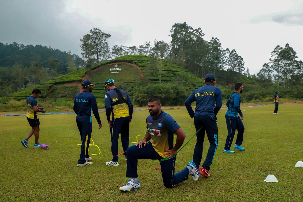 OfficialSLC's tweet photo. Sri Lanka Test Captain Dimuth Karunaratne, senior player Angelo Mathews, and Head Coach Chris Silverwood applauded the "Radella" training facility, which was upgraded by SLC to help the team prepare for the upcoming Sri Lanka tour of New Zealand. - https://t.co/hdtSZaPUcs #SLC https://t.co/ZROnEdh2Ol