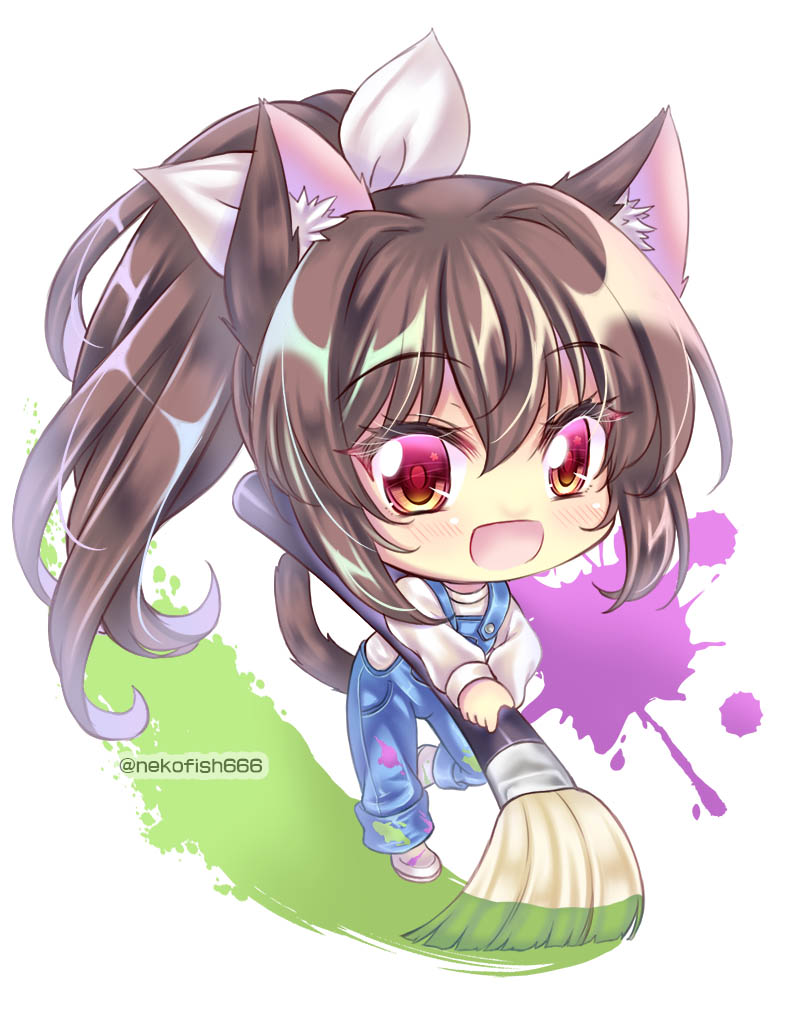 「猫の日なので、うちの看板娘の過去絵を#猫の日 」|ねこ魚のイラスト
