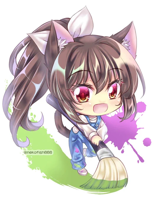 猫の日なので、うちの看板娘の過去絵を#猫の日 