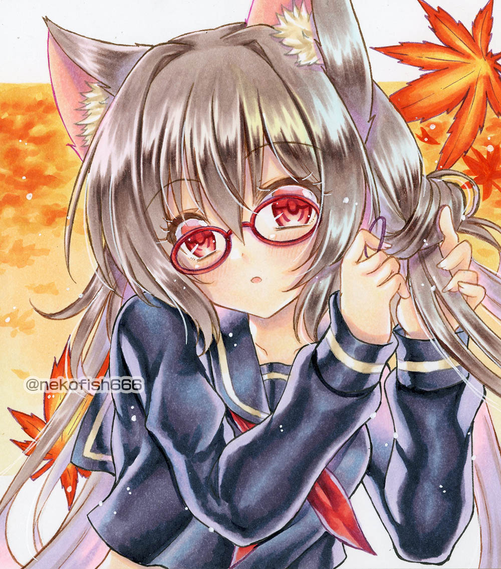 「猫の日なので、うちの看板娘の過去絵を#猫の日 」|ねこ魚のイラスト