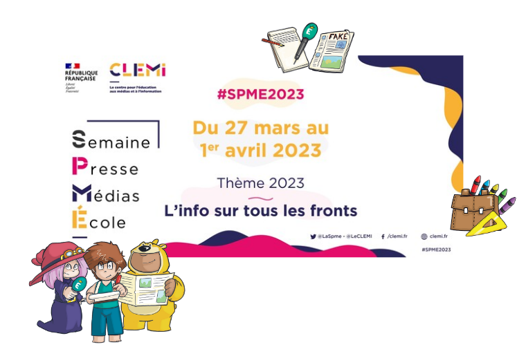 Epopia's tweet photo. 🚨Organisée par @LeCLEMI (qui fête sa 40ème année !), la 34e Semaine de la presse et des médias dans l'École® aura lieu du 27 mars au 1er avril 2023. #SPME2023
 
Le thème de cette année est: "L'info sur tous les fronts". On a hâte de découvrir vos projets réalisés ! 
#TeamPE https://t.co/uUgoVNZsel