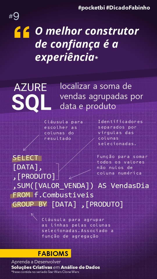 fabioms_br's tweet image. Como localizar a soma de vendas agrupadas por data e produto no Azure SQL

😉 Gostou do conteúdo? Inscreva-se também no canal:
fabioms.com.br/?url=youtube-s…

#microsoft #dataplataform #sqlserver #azure #sql #database #pocketbi #dailypost #DicaDoFabinho