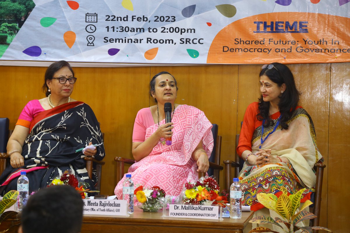 YASMinistry's tweet photo. Ms. Meeta Rajivlochan, Secretary of Dept. of Youth Affairs @YASMinistry spoke at the Brainstorming session on 'Shared Future: Youth in Democracy and Governance.'
Her insights on involving the youth in the decision-making processes and governance.
1/4 https://t.co/MFlRQD3YNi