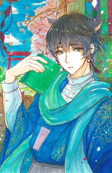 #猫の日 コピック創作男子 