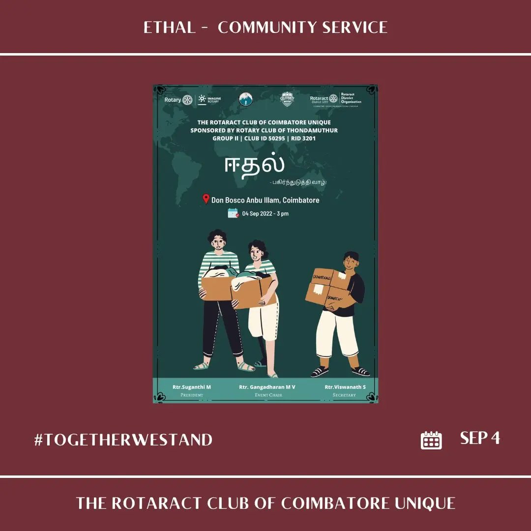 rac_cbe_unique's tweet photo. Warm Unique Greetings,

"Remember that the happiest people are not those getting more, but those giving more🤍". 
Rotaract Club of Coimbatore unique took an initiative to donate bags and dresses to Don Bosco Anbu Illam.

Date : 04.09.2022
Place : Don Bosco Anbu Illam, Ukkadam. https://t.co/k0cvUNbgCX
