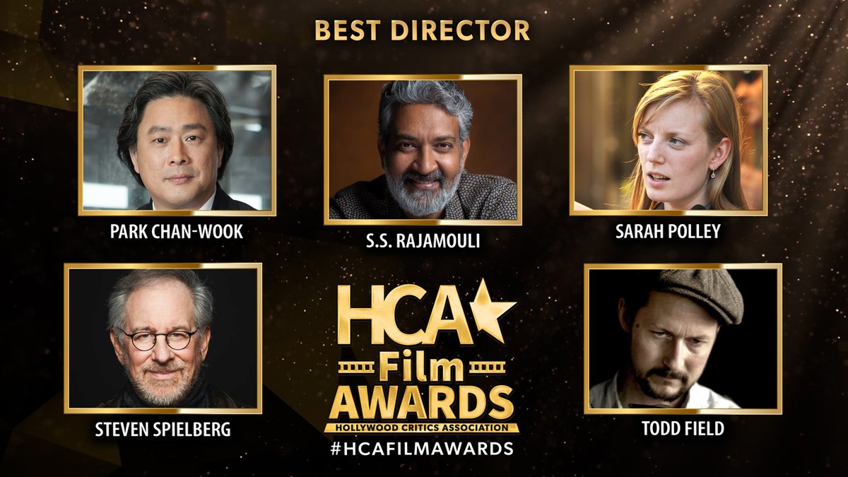 Who should win 'Best Director' at the #HCAFilmAwards on Friday? 

#SSRajamouli #StevenSpielberg #ToddField #GinaPrinceBythewood #SarahPolley #TheDaniels #ParkChanWook #BazLuhrmann #JamesCameron #MartinMcDonagh