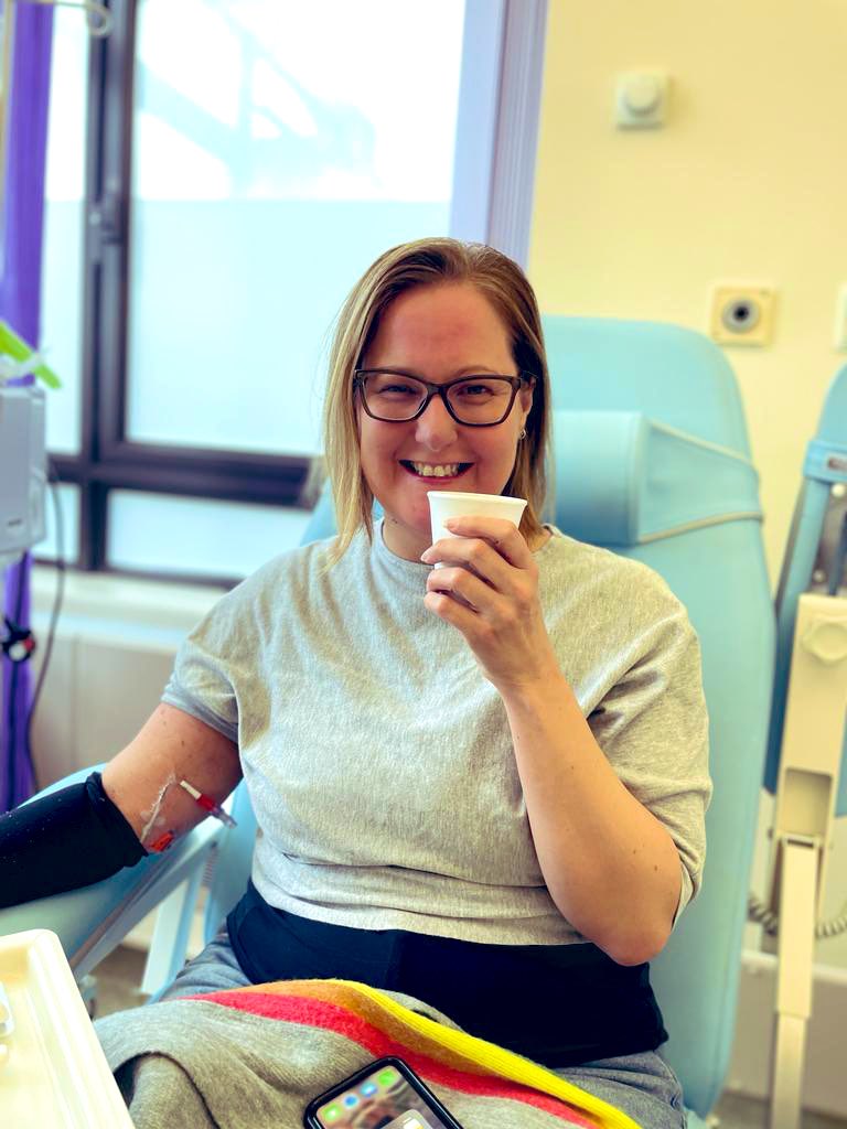 Chemo round 4 today, good old nhs tea and biscuits #SavetheNHS ♥️ #FairPayForNHS