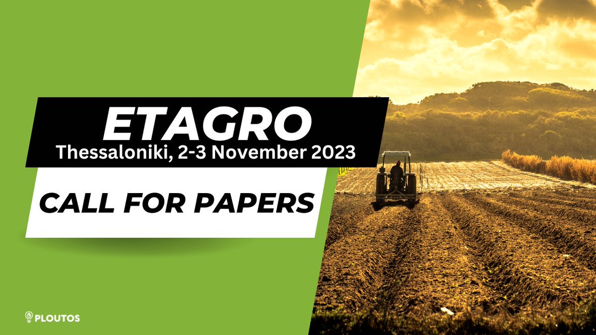 ploutos_h2020's tweet photo. ❓How can science contribute to increasing the resilience of the agri-food system?
The 17th Int. Conference of the Hellenic Association of Agricultural Economists #ETAGRO 2023 will try to answer this question & many more...
https://t.co/IYxFVNauvY
Deadline: 13/4/2023 https://t.co/DyxK0VYL3K