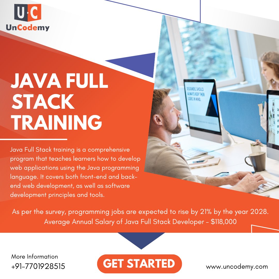 uncodemy's tweet image. Looking to become a skilled Java Full Stack developer?
So, Join us and take the first step towards a lucrative career as a Java Full Stack developer.
➡️ uncodemy.com
📞 +91-7701928515
#JavaFullStackTraining #FullStackJava #JavaTraining #FullStackDevelopment