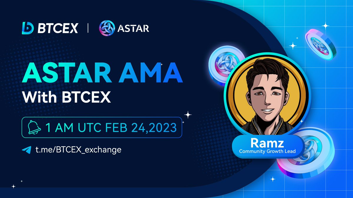 📢Have you been curious about $ASTR? 🤔 
Now's your chance to get your questions answered! Join us for an upcoming AMA event with the ASTAR Team <a href="/0xRamz/">Ramz</a>  
Comment below⤵️with your question, and we'll choose 5️⃣ to be answered.  
To participate, follow <a href="/BTCEX_exchange/">BTCEX</a>  and RT this