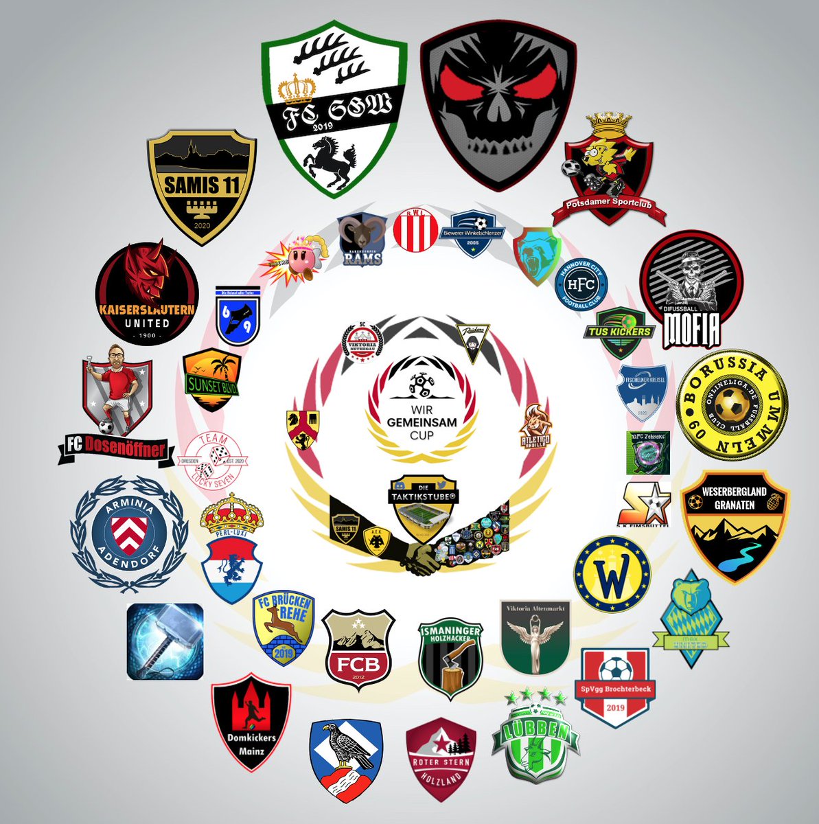 WirGemeinsamCup's tweet photo. 🤝🏆#WGCS26- Das Teilnehmerfeld steht🏟️🤝An der 15.Ausgabe des #wgc gehen wieder 40 Teams an den Start. Wir freuen uns über die Teilnahme von 4xLiga 6, 13xLiga 5, 13xLiga 4, 8xLiga 3, 2x Liga 2 🤝😍. Dabei sind: https://t.co/ARnEa7B3t8