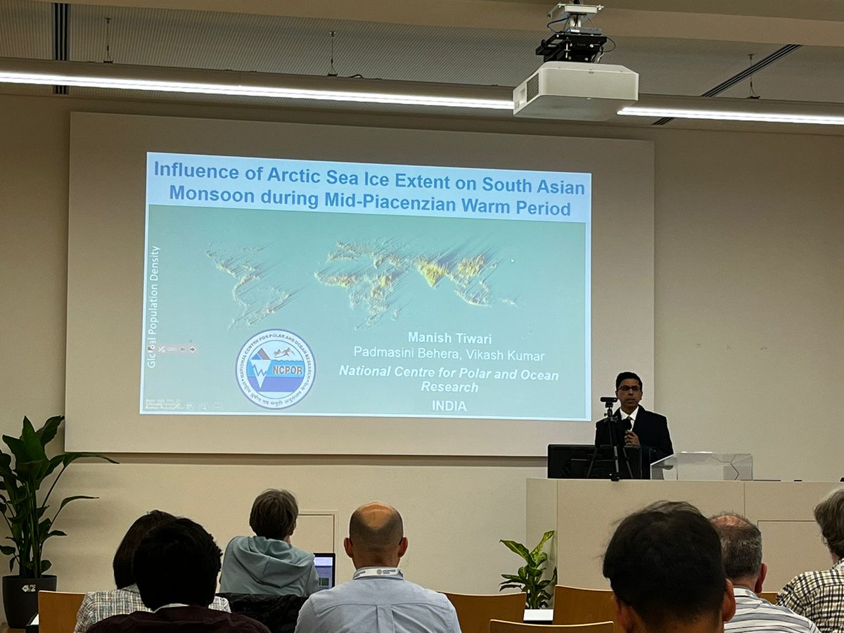 Gave a talk today at #assw2023 on how Arctic sea ice influenced Indian #monsoon during late #Pliocene (around 3 million years ago) in the University of #Vienna, Austria.