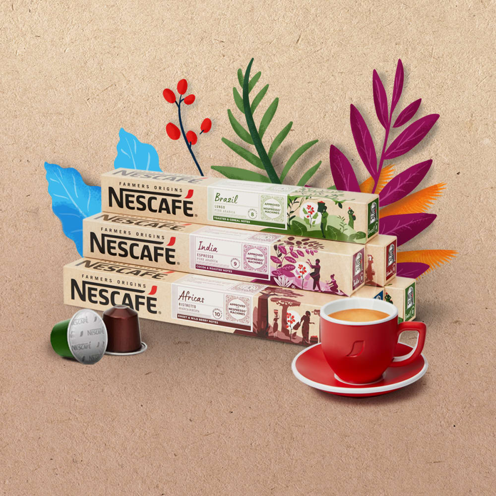NESCAFÉ lanserer NESCAFÉ Farmers Origins, en NY serie med NESCAFÉ kaffekapsler utviklet for Nespresso maskiner.  mynewsdesk.com/no/nestle-nord…