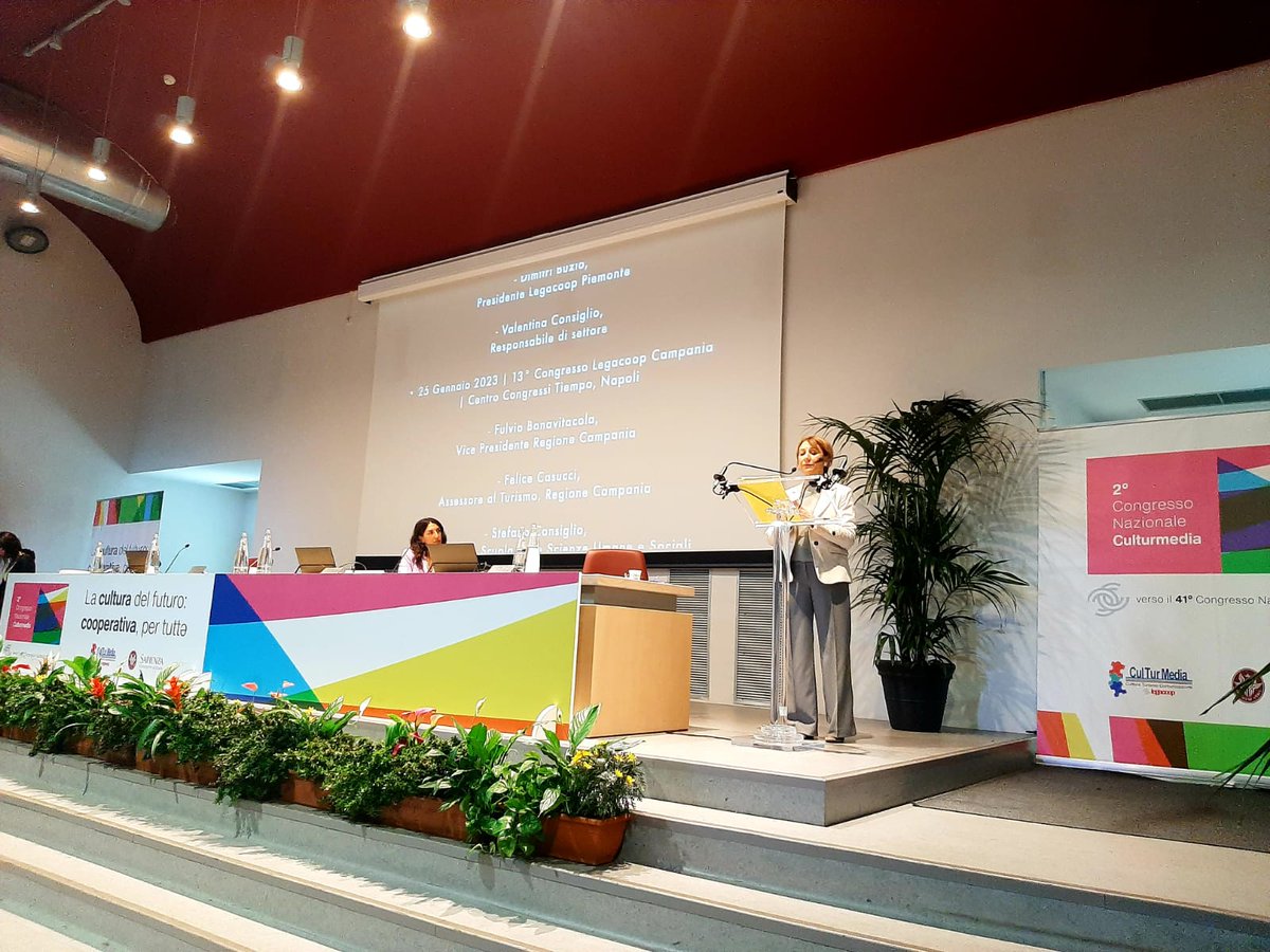 🚩2° Congresso <a href="/CulturmediaLN/">Culturmedia Legacoop</a> 

👩Parla la presidente <a href="/BarniGiovanna/">Giovanna Barni</a> 

🎙️La #cooperazione culturale è un settore agile, che sa modellare il suo futuro in modo sostenibile. Con questo congresso vogliamo raccontare la nostra capacità di trasformare e valorizzare la società
