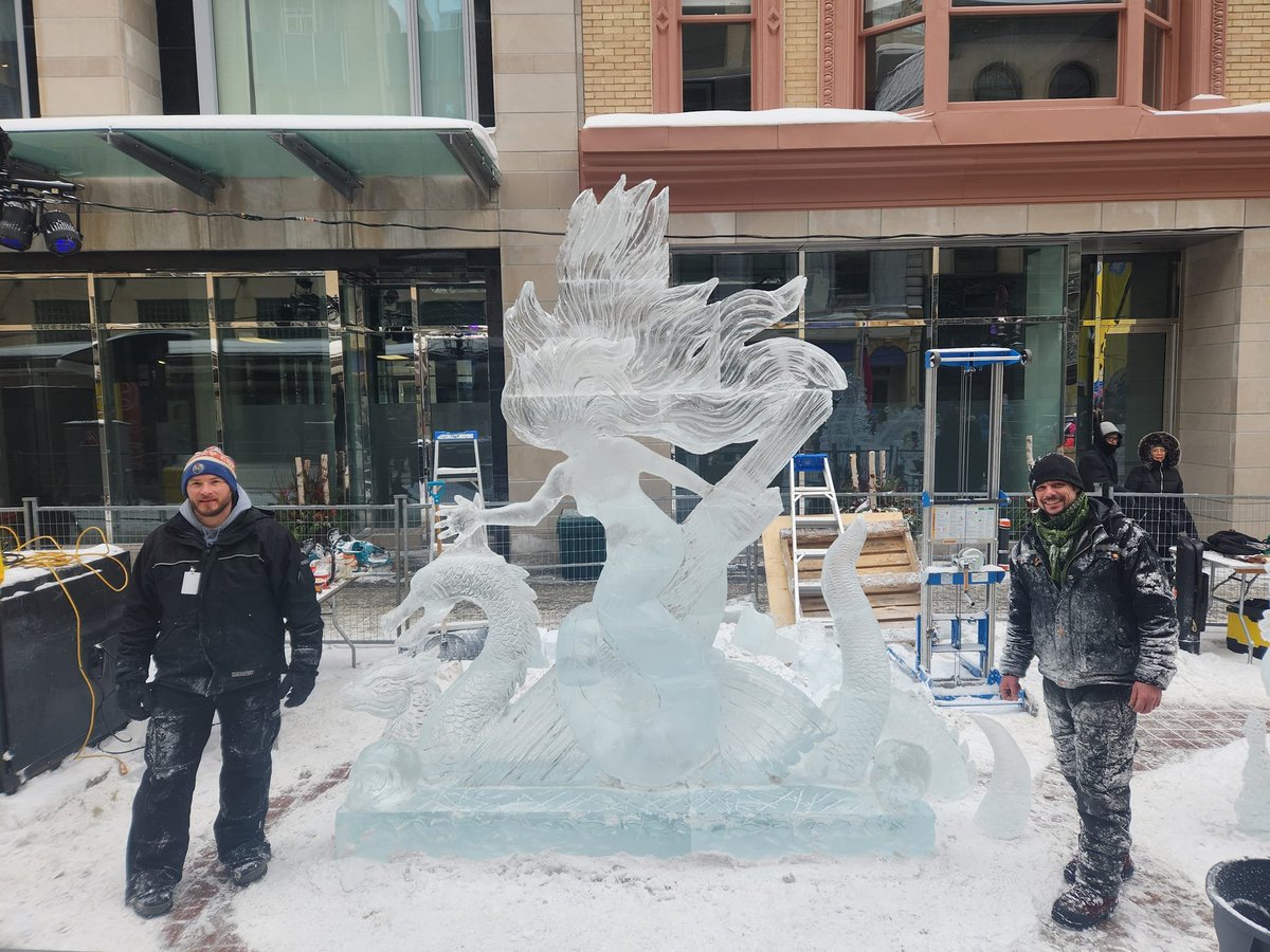 'Siren in the Depths' by Team New Brunswick won second place at the National Ice-Carving Championship in Ottawa! Congrats to Joel Palmer and Ryan Villiers 🧊🧜‍♀️ @infoamfred
