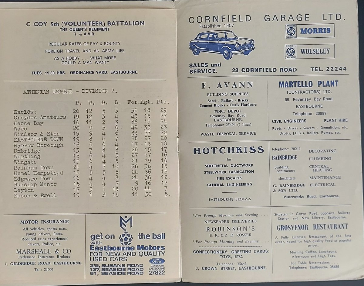 TonyHom33's tweet photo. #AwayDays
Today, @HerneBayFC travel to #ImperialFields to take on @KingstonianFC in an @IsthmianLeague Premier League match.
OTD 52 years ago, #TheBay travelled to #TheSaffrons to play @eastbournetfc in an #AthenianLeague game, losing 3-2
@NonLgeProgs https://t.co/Q9O4ondlfJ