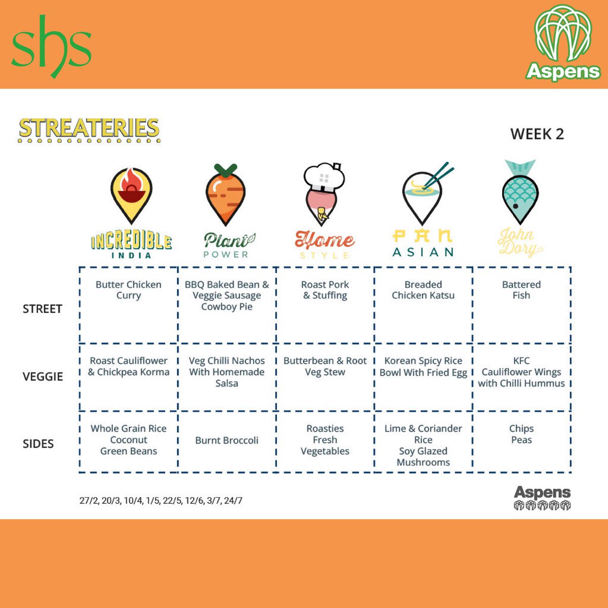StroudHigh's tweet photo. New term means new menus in our #schoolcafe!
Please note we will be on the Week 2 menu when we return to school on Monday 27 Feb.
#aspenscatering #streateries #schooldinners #everythingispossible https://t.co/876I84WygL