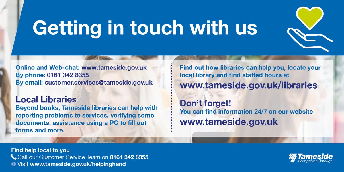 Tameside Council on Twitter "Get in touch with us by phone, email or