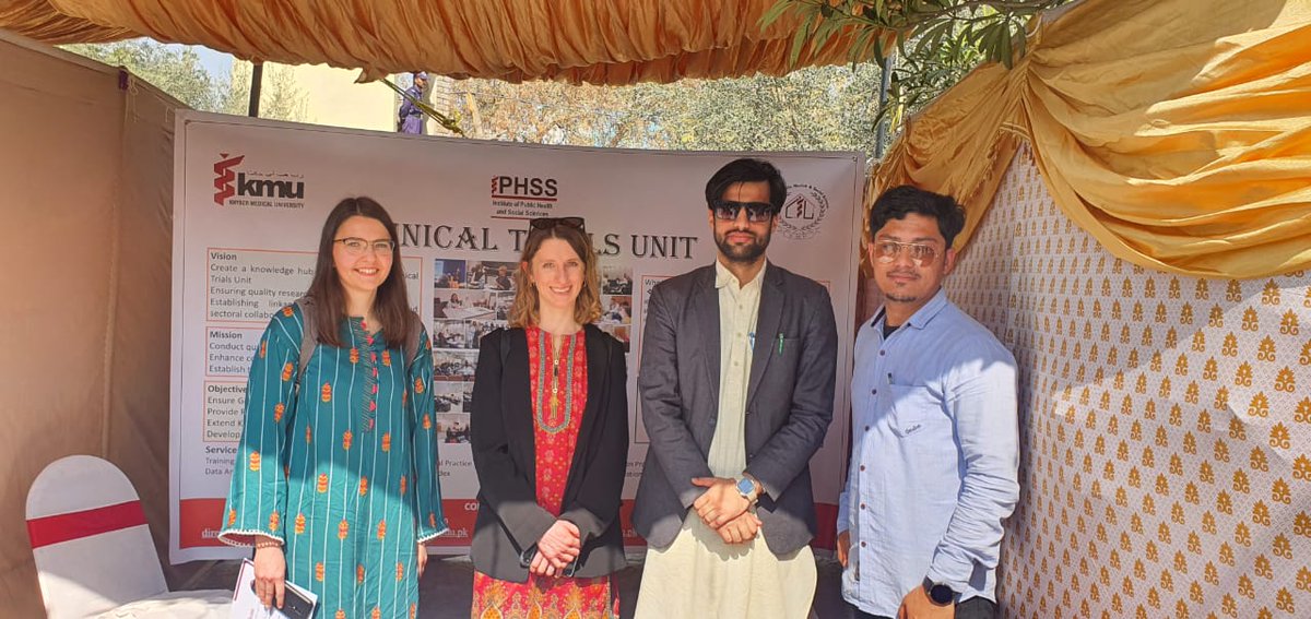 CTU_KMU's tweet photo. Prof. Dr. Zia Ul Haq Vice Chancellor of KMU @khyber_medical, Lisa Rogge &amp; Alina Imping from Friedrich-Alexander University @FAU_Germany and conference attendees visited the CTU stall at the 3rd International Public Health Conference.
#PHCon23 #publichealthconference #PHCON23 https://t.co/F3d9HvFyiq