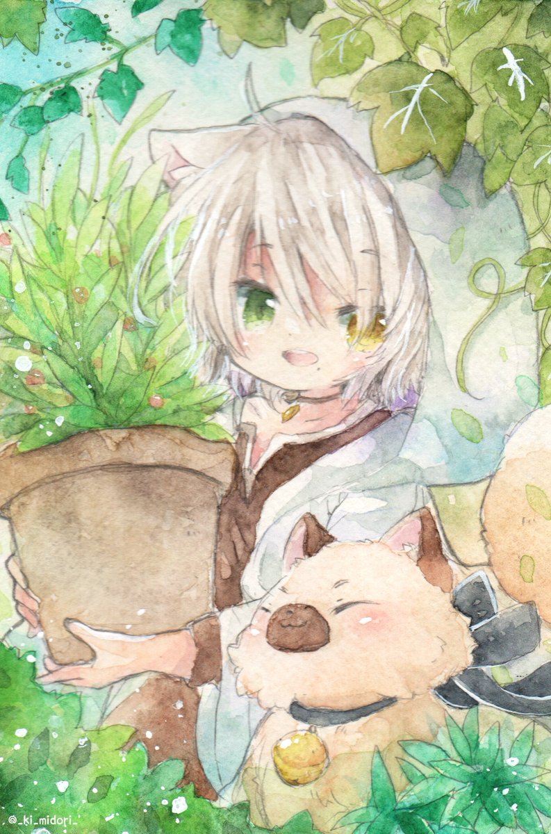 「猫の日だからうちのアイ君をペタペタしておこう。#猫の日 」|きい(きみどり)のイラスト
