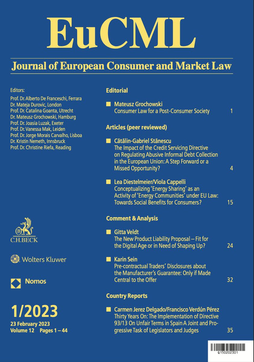 EuCML - Journal of European Consumer & Market Law tweet media