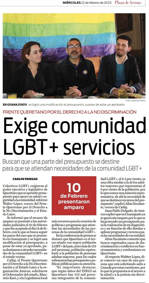 #Presupuesto2023
Buscan que se etiquete presupuesto para la comunidad #LGBTIQ+ vía Amparo Federal con el fin de tener servicios de Salud y Justicia sin Discriminación
