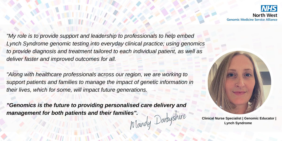nwgmsa's tweet photo. Say 'Hi!' to @MandyDarbyshire who has joined our team, as a #LynchSyndrome Nurse Educator.
Mandy has also joined Twitter so, all #Colorectal or #Endometrial #CancerPathways #CNS, please do get in touch.
#genomics #cancer #PatientCare #CancerNurseSpecialists https://t.co/xyw6RtzfMg