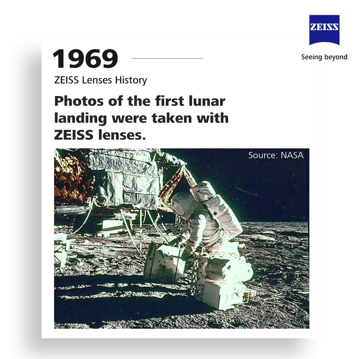 "Capturing history with clarity and precision: ZEISS lenses documented the iconic first lunar landing in 1969."

#zeisshistory #zeisslenses #zeisscinematography #zeisscinemalenses #zeissindia