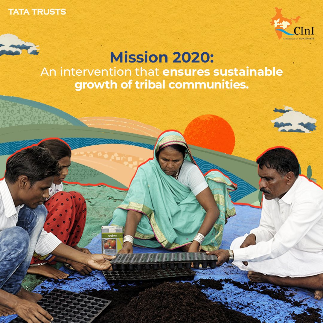 Mission 2020 is a Tata Trusts' initiative that aims to make 1 lakh #farmers 'lakhpatis' and provide them with improved #qualityoflife. It focuses on enhancing #income at the household level by encouraging farmers to cultivate high-value #crops and promoting #livestockdevelopment.