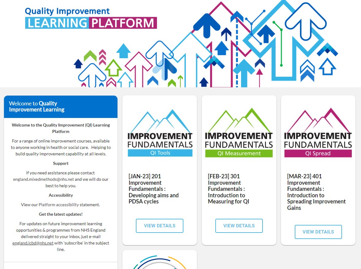 Our #QISundaySchool series is back! Do you want to improve your improvement capability? Have you heard about the NHS Quality Improvement Learning Platform where there is a whole host of online improvement courses? Register today 👉 bit.ly/3l8Xcnj