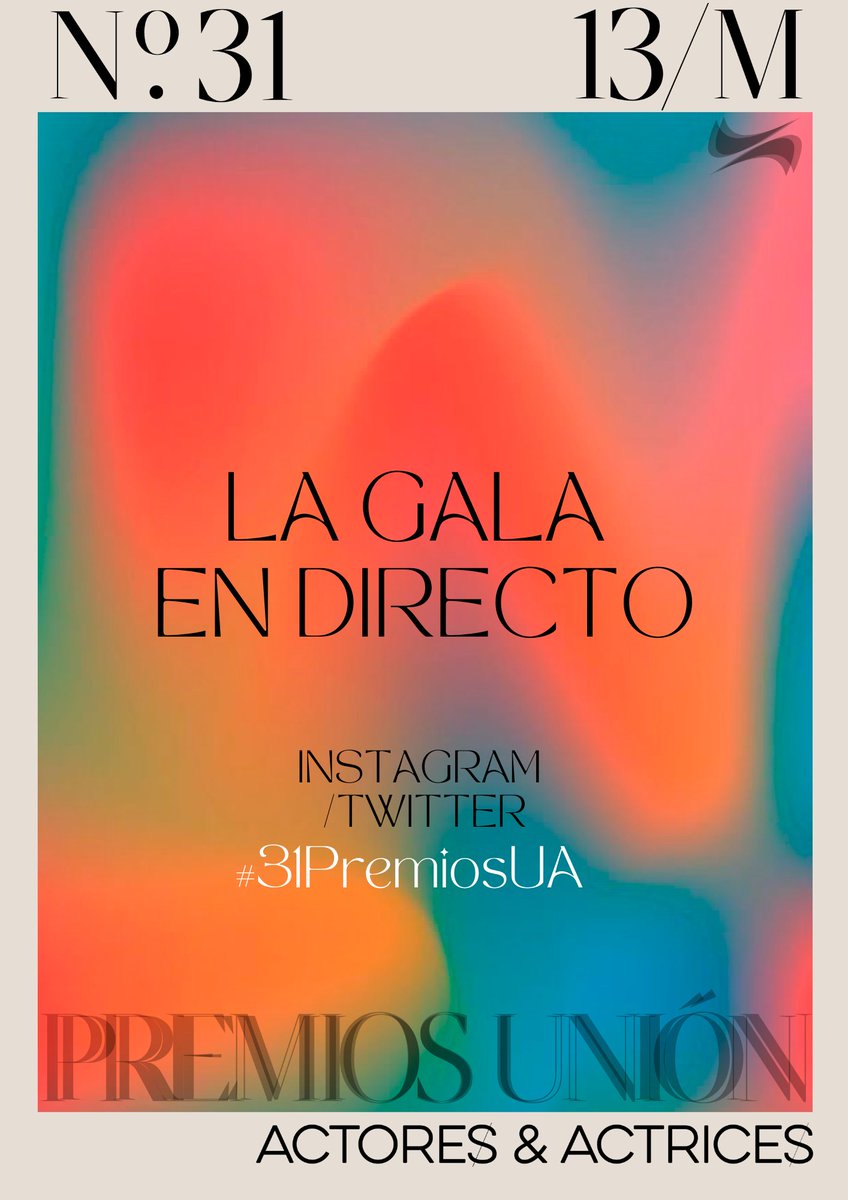 🎆🎆🎆🎆🎆🎆 
Este lunes, tenéis un cita muy especial con la ceremonia de entrega de la '31 Edición de los Premios de la Unión de Actores y Actrices'

✨✨✨✨✨✨
Podéis seguirla en directo a través de nuestras redes sociales  y comentar con el hashtag #31PremiosUA