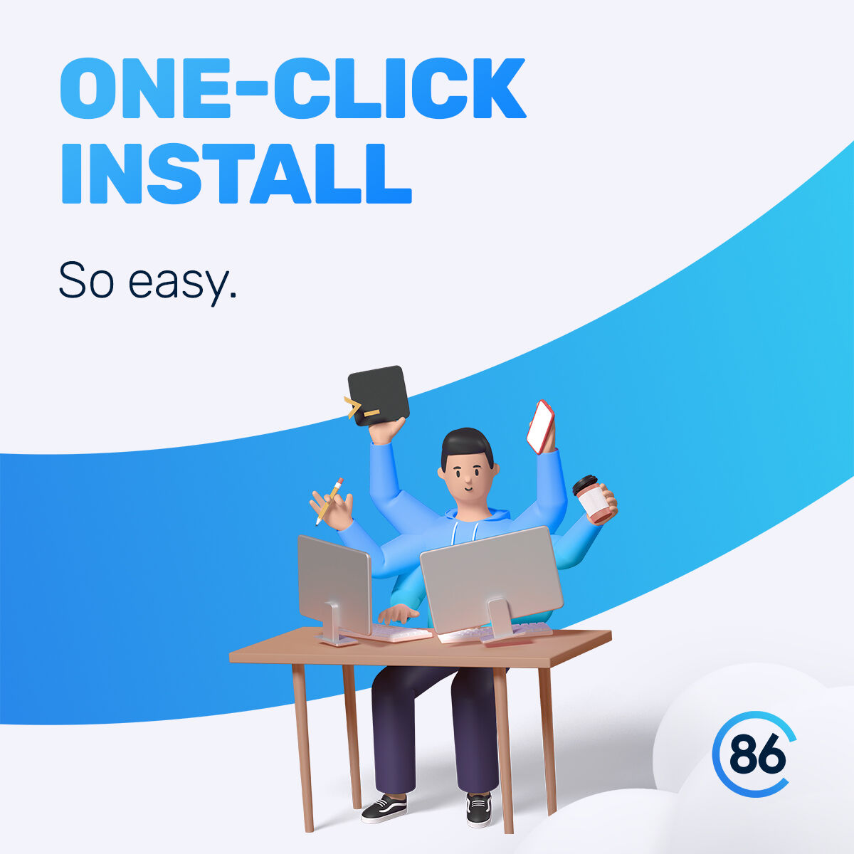 Uploading your FTP files manually? Creating a database yourself? That takes up way too much time and is totally unnecessary when you use WordPress! You can install <a href="/WordPress/">WordPress</a> automatically and super quickly with One-Click Install.