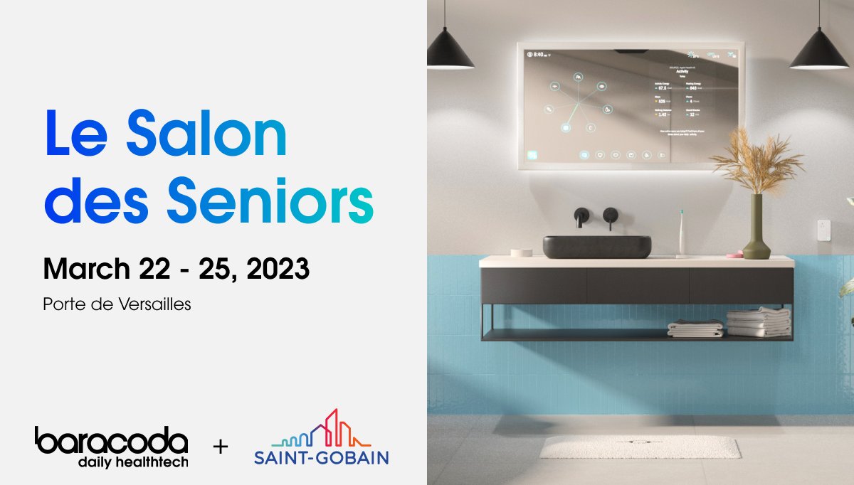 Baracoda Group (@baracodagroup) on Twitter photo 90% of seniors want to age at home.👵
We'll be at <a href="/Salon_seniors/">Le Salon des Seniors</a> with <a href="/saintgobain/">Saint-Gobain</a> to demo our connected devices like <a href="/BBalance_io/">BBalance</a> which can help seniors stay independent and track their health from home. 
So be sure to stop by our booth!
#digitalhealth #ehealth #seniors #SDS 90% of seniors want to age at home.👵
We'll be at <a href="/Salon_seniors/">Le Salon des Seniors</a> with <a href="/saintgobain/">Saint-Gobain</a> to demo our connected devices like <a href="/BBalance_io/">BBalance</a> which can help seniors stay independent and track their health from home. 
So be sure to stop by our booth!
#digitalhealth #ehealth #seniors #SDS