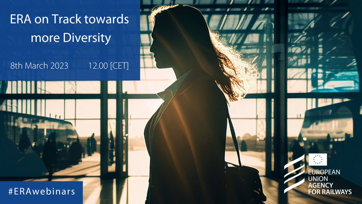 ERA_railways's tweet photo. Let's celebrate together the International Women's Rights Day on 8 March!
Join us online to learn more on our commitment to pave the track towards more #diversity and #inclusion ๐ https://t.co/TL4y4f4uWx
#ERAwebinars #womenintransport #rail #womenempowerment https://t.co/6bzCiJI3SL