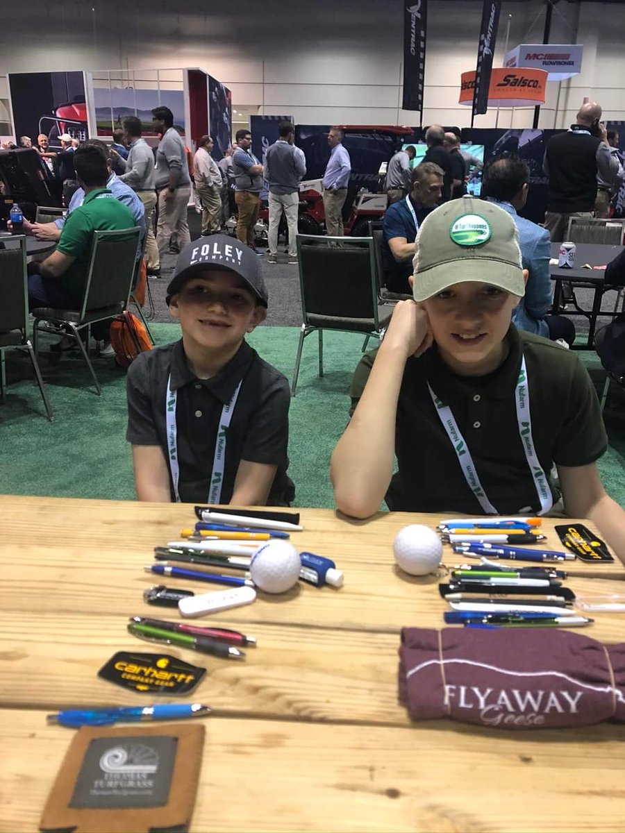 Any vendors from the <a href="/GCSAAConference/">GCSAA Conference and Trade Show</a> <a href="/Foley_Company/">Foley Company</a> <a href="/Flyawaygeese/">Flyaway Geese</a> If you had a little human stop by your booth for the free loot, they sure made out good lol...