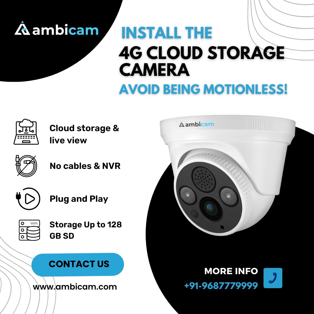 TheAmbicam's tweet photo. Upgrade your surveillance with our advanced 4G cloud storage camera!
For More Information Visit https://t.co/0wEyUKL1fL
#ambicam #cctvcamera #cloudrecording #4gdomecamera #vehiclemonitoring #cloudstorage #security #monitoring #surveillance #safety https://t.co/lFp7UHPfkz