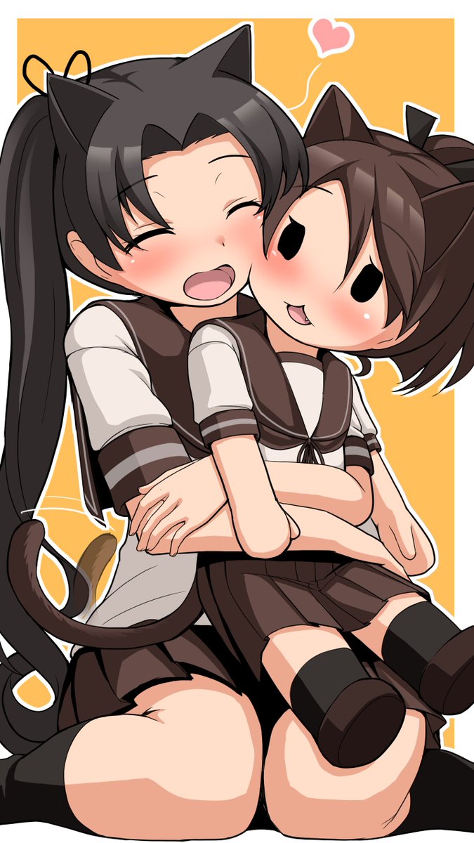綾波(艦これ) ,敷波(艦これ) 「にゃんにゃん 」|ならしかあすかのイラスト