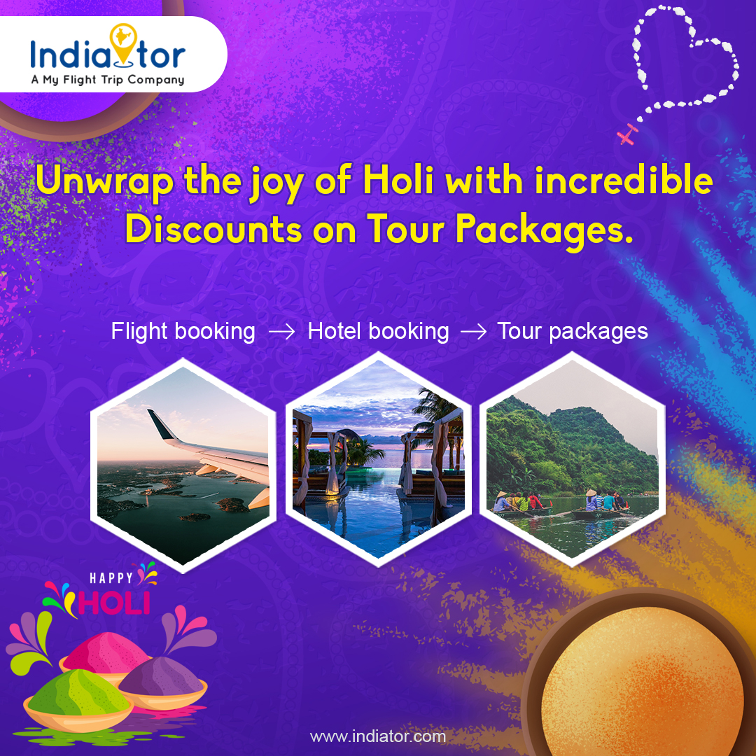 IndiatorT's tweet photo. Colour your world with joy and adventure this Holi!
Grab our amazing discounts on tour packages and make unforgettable memories!🎨💞
Book now and celebrate with us! https://t.co/eL4OtpLOZB
#HoliTour #holi2023 #Indiator #touroffers #toursandtravels #TournoiDeChewal https://t.co/Qt8pdn9ygL