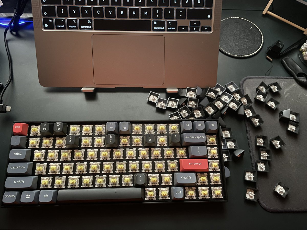 I have swapped my Keychron blues to Keychron bananas. Blues are traditionally clicky ones and bananas were supposed to be tactile. And they are! They are surprisingly more tactile than blues. What the hell?! But I am happy with my Keychron now.