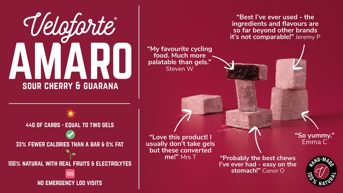 veloforte's tweet photo. Feeling a bit โmehโ about gels and looking for a stomach settling alternative - our chews bring power to your pocket!These magic squares come in four flavours and are loved by our customers, so weโll let them do the talkingโฆ
https://t.co/crrMbHXaaq
#ukrunchat #runuk #roadcycling https://t.co/WXHKQuIS4c
