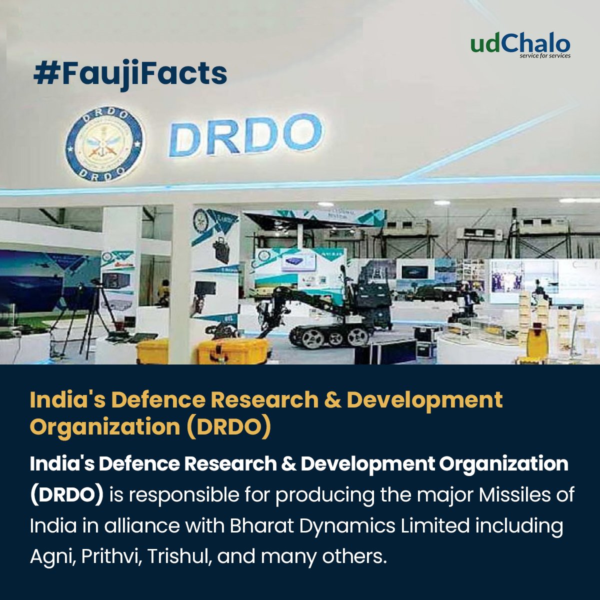 udChalo's tweet image. #DRDO has played a pivotal role in reducing India&apos;s dependence on foreign suppliers for critical #defencetechnologies. 

#udChalo #ServiceforServices #faujifacts #facts #indianarmedforces #indianmissilesystem