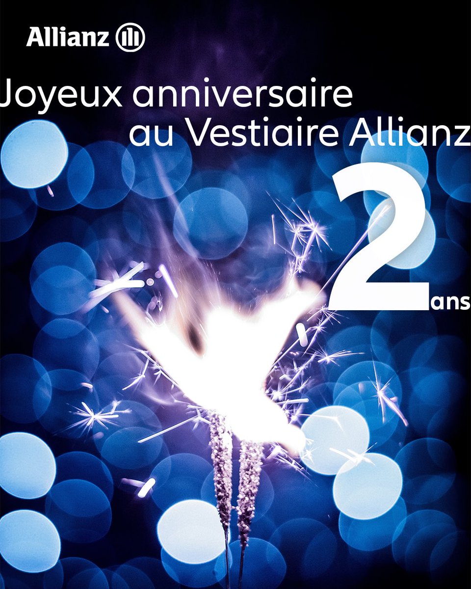 🎉 JOYEUX ANNIVERSAIRE 🎉
 
<a href="/LeVestiaireAZ/">Le Vestiaire Allianz 🏆</a> souffle sa deuxième bougie ! 🎂
Il y a 2 ans, <a href="/allianzfrance/">Allianz France</a> ouvrait les portes de son vestiaire, aujourd'hui et plus que jamais, Le Vestiaire Allianz et l'Allianz Riviera portent le même étendard, celui de la magie du sport ✨