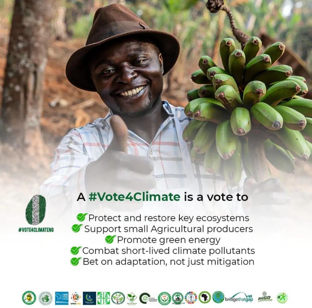 Your #Vote4ClimateNG goes beyond only for economy growth, inflation and just good governance, It’s a vote for a surviving environment for the people. @Climate_INTL
@lifthumanity1 @SDGRadioNG @bfpinitiative @FoundationLekeh @CSDevNet1 @AfricaCRP  @350Africa @ClimateWed @ecocykle