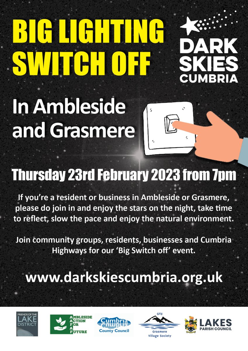 🌌🌠🌌Ambleside and Grasmere are switching off the lights from 7pm tomorrow night to save energy and see more stars - are you joining in? #BigSwitchOff 🌜🌟🌃nwemail.co.uk/news/23318759.… <a href="/lakedistrictnpa/">Lake District</a> <a href="/SouthLakelandDC/">South Lakeland DC</a> <a href="/HRWolfenden/">Path to Adventure</a> <a href="/CherrydidiUK/">The ‘Cherrydidi Online Gift Shop’</a> <a href="/ambleside_a/">Ambleside Action for a Future</a>