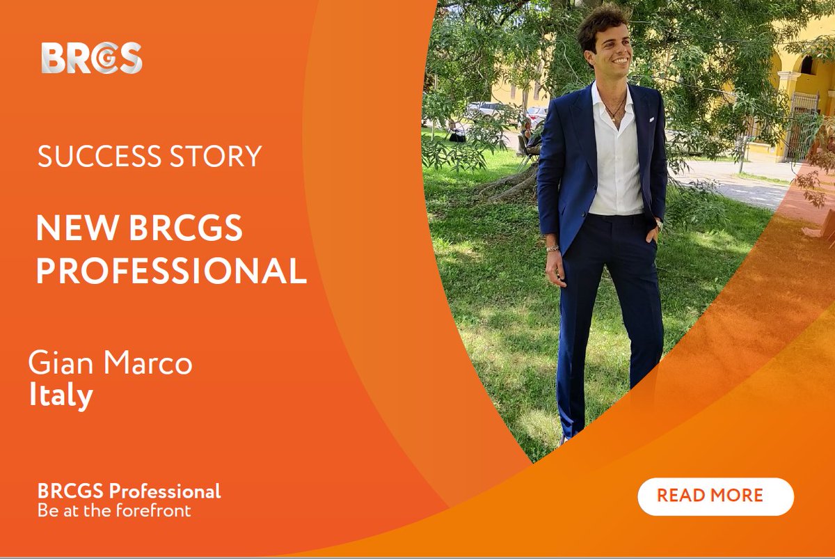 BRCGS_Standards's tweet photo. Please join us in congratulating Gian Marco from Italy who has recently graduated as a BRCGS Professional! Find out more about Gian and his experience with the programme in our latest success story: https://t.co/zcPnvm7Y29
#IAMPROFESSIONAL https://t.co/yFjJFuWVh5