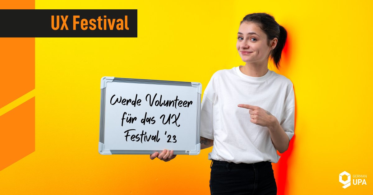 Du möchtest jede Menge UX Wissen sammeln, dich vernetzen und austauschen? 
germanupa.de/veranstaltunge…
Dann bist du als Volunteer auf unserem UX Festival genau richtig 🥳
Meld dich für weitere Infos einfach unter volunteer@germanupa.de. 
#ux #usability #festival #events #volunteers