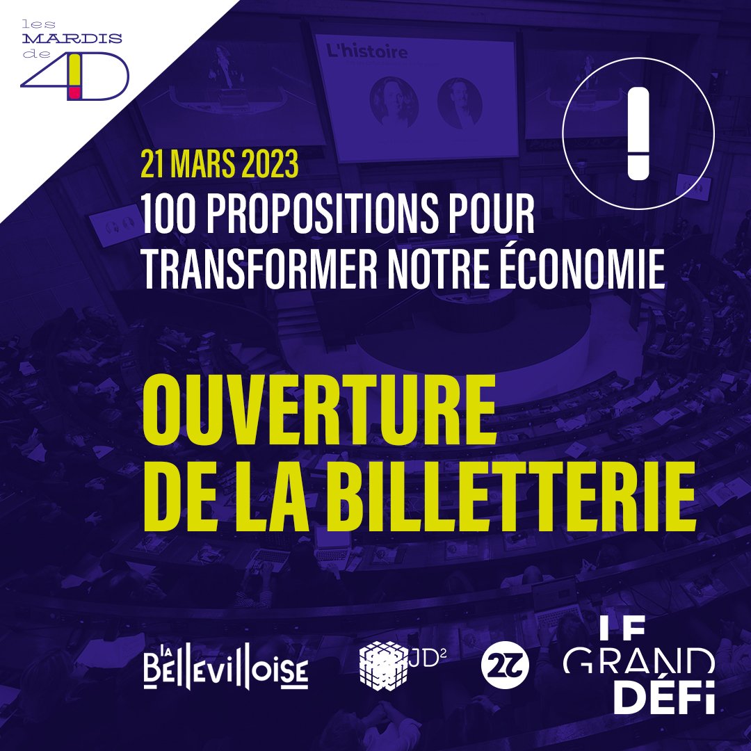22emeSiecle's tweet photo. La billetterie du #Mardi4D est ouverte !
Deux tarifs (et un accès gratuit) sont proposés :
👐 Le billet https://t.co/kwAQVeZYcz : à partir de 1€
🤝 Le billet solidaire : à partir de 10€
La jolie billetterie, c’est ici : https://t.co/nw3rNXoaVk
#RSE #WATFF https://t.co/lzt26PUU09