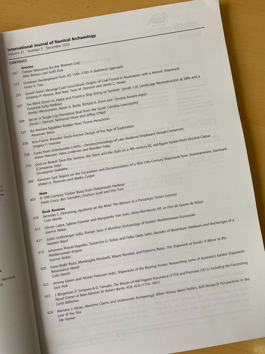 ijna_nas's tweet photo. Look at what has just landed at @NautArchSoc HQ - #IJNA 51.1 with lots of new #nautical #research including #BremenCog #Gribshunden #QueenAnnesRevenge #Bessie as well as #Anchors #Rudders & #Deadeyes 📖📖📖📖
Individual subscriptions available via @NautArchSoc membership https://t.co/8WGFMg9Odc