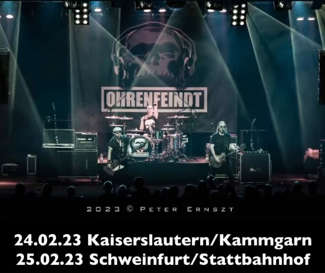 OHRENFEINDT_StP's tweet photo. Wird laut! 
Kommt rum! 😎🤘

@kammgarn_kl @metalvillerec

Pic: Peter Ernszt

#OHRENFEINDT #Vollgasrock #Deutschrock #Live #Kammgarn #Kaiserslautern #Stattbahnhof #Schweinfurt https://t.co/dpzT67HQxB
