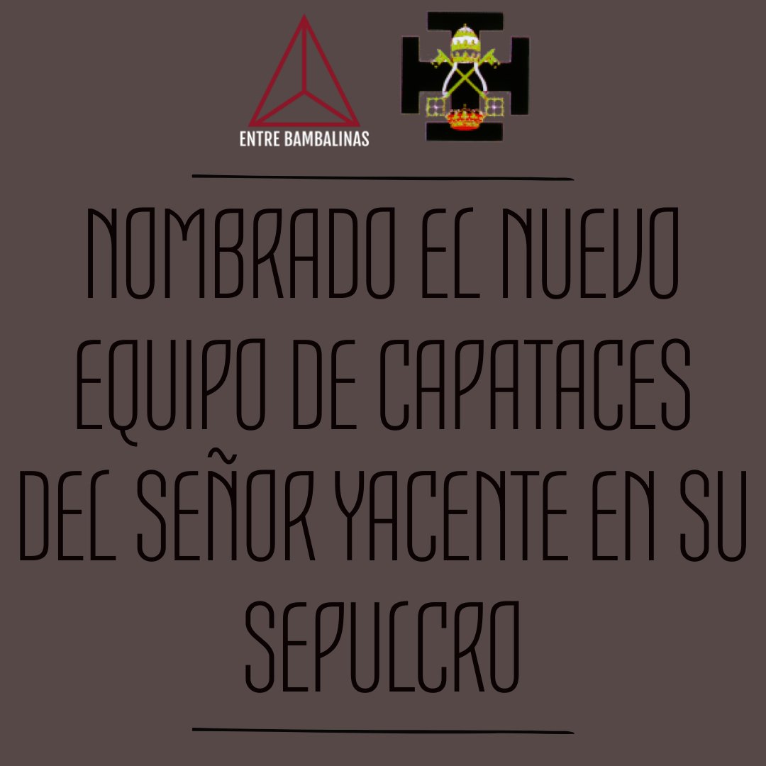 _EBambalinas's tweet photo. La Junta de Gobierno de @SantoSepulcroGR ha hecho oficial el nombramiento de D. Faustino Ruiz Espinosa como capataz del paso de Cristo Yacente. Asimismo le agradece "su disposición y sobre todo que pueda compaginar esta gran labor con sus circunstancias laborales".
|#SyS_EB| https://t.co/xRgIsTNYJ6